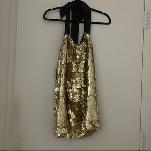 Foley & Corina Size XS Gold Sequin Dress